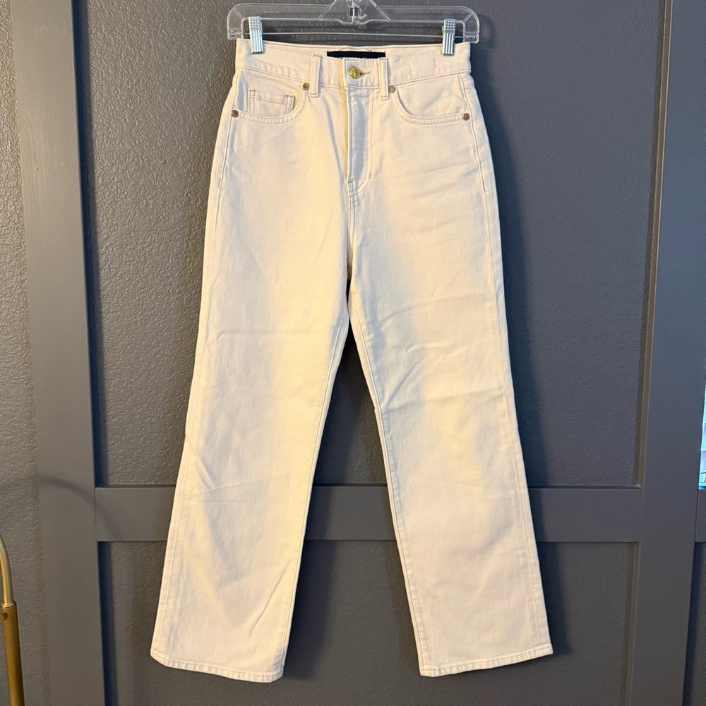 VERONICA BEARD • Dylan straight leg ankle high rise jean ecru - 25 - Picture 8 of 12